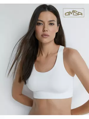 Топ спортивный на широких бретелях omsa oms142 bianco, , 46/48 (M/L), OMSA, - 1
