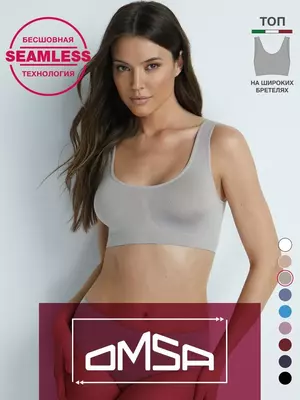 Топ женский на широких бретелях omsa oms131 latte, , 48/50 (L/XL), OMSA, - 1