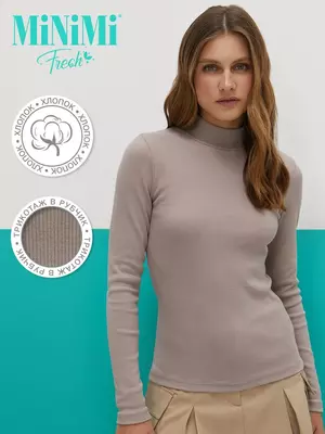 Водолазка женская из кашкорсе minimi 1711с fresh cappuccino, , 44 (S), MINIMI, - 1