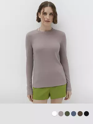 Женский лонгслив из кашкорсе minimi 1611с fresh cappuccino, , 42 (XS), MINIMI, - 1