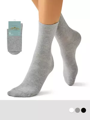 Женские высокие спортивные носки omsa active 152 grigio melange, , 36-38 (23-25), OMSA, - 1
