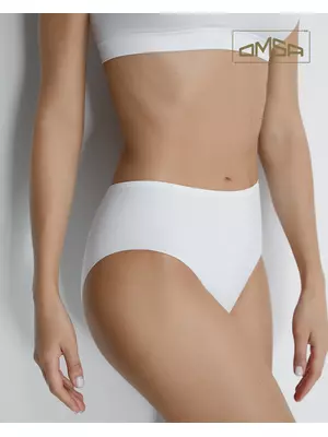 Женские трусы-слипы из микрофибры omsa oms222 slip midi bianco, , 44 (2/S), OMSA, - 1