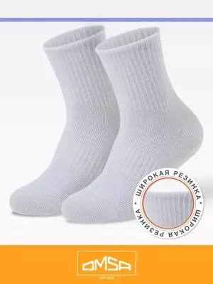 Носки детские с высокой резинкой omsa kids calzino 21s05 bianco/optic, , 35-38 (20-22), OMSA, - 1