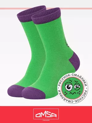 Носки детские (смайлики) omsa kids calzino 21p42 erba, , 27-30 (16-18), OMSA, - 1