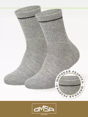 Носки детские с высокой резинкой omsa kids calzino 21s05 grigio melange, , 27-30 (16-18), OMSA, - 1