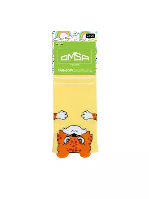 Носки детские с пикотами (зверята) omsa kids calzino 21p71 giallo, , 19-22 (12-14), OMSA, - 1