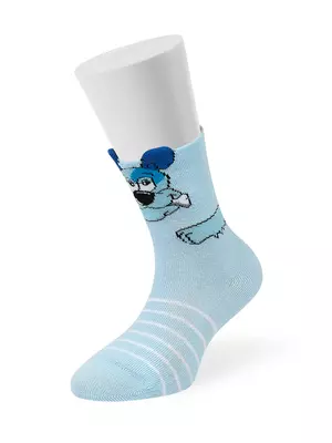 Носки детские с пикотами (зверята) omsa kids calzino 21p71 blu chiaro, , 27-30 (16-18), OMSA, - 1