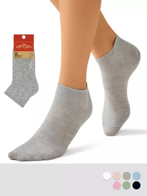 Короткие женские носки omsa eco 253 grigio melange, , 35-38 (23-25), OMSA, - 1