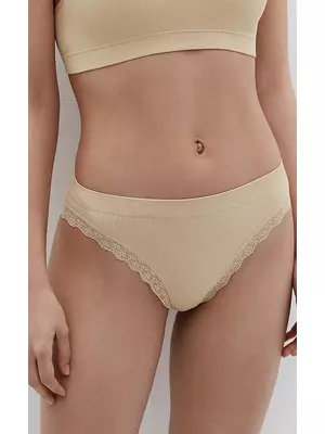 Женские трусы слипы в рубчик minimi 2241s french chic slip alto beige, , 42/44 (XS/S), MINIMI, - 1