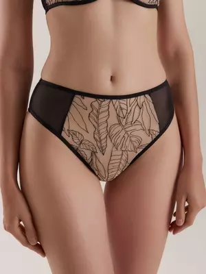 Трусы танга с высокой линией талии conte tattoo tp6214 черный, , 102/L, CONTE, - 1