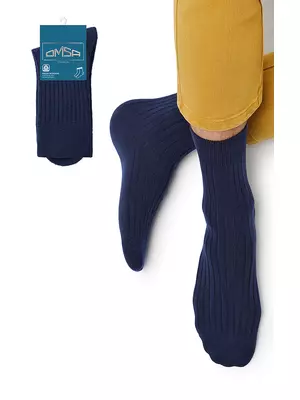Классические мужские носки в рубчик omsa comfort 308 blu, , 45-47 (29-31), OMSA, - 1