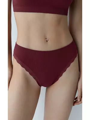 Женские трусы слипы в рубчик minimi 2241s french chic slip alto bordo, , 42/44 (XS/S), MINIMI, - 1