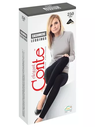 Леггинсы женские conte cashmere leggings 250 nero, , 2, CONTE ELEGANT, - 1