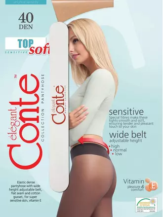 Колготки женские conte elegant top soft 40 (с пилочкой для ногтей), , 2, CONTE ELEGANT, - 1