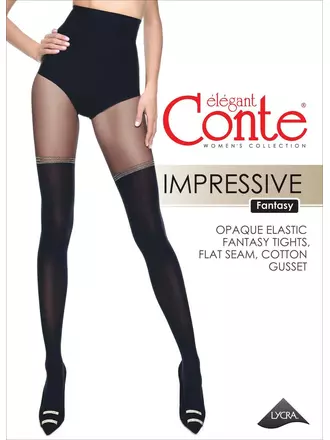 Колготки женские conte fantasy impressive grafit, , 2, CONTE ELEGANT, - 1