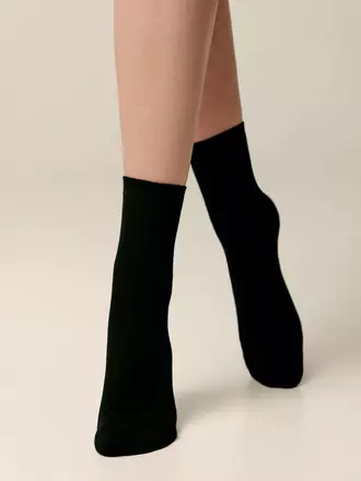 Классические женские носки из органического хлопка biofil® 000 черный, , 38-39 (25), CONTE ELEGANT, - 1