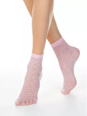 Тонкие женские носки fantasy с ажурным рисунком 19с-112сп light pink, , 36-39 (23-25), CONTE ELEGANT, - 1