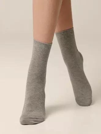 Хлопковые женские носки conte classic 000 серый, , 36-37 (23), CONTE ELEGANT, - 1