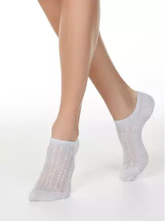 Ультракороткие женские носки active с ажурным переплетением 179 светло-серый, , 36-37 (23), CONTE ELEGANT, - 1