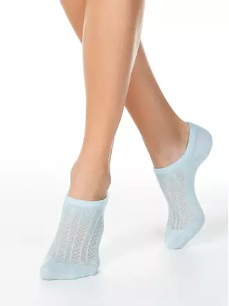 Ультракороткие женские носки active с ажурным переплетением 179 бледно-бирюзовый, , 36-37 (23), CONTE ELEGANT, - 1