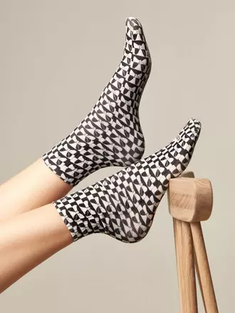 Укороченные женские носки с хлопком «black&white» ©disney 345 черный-белый, , 36-39 (23-25), CONTE ELEGANT, - 1