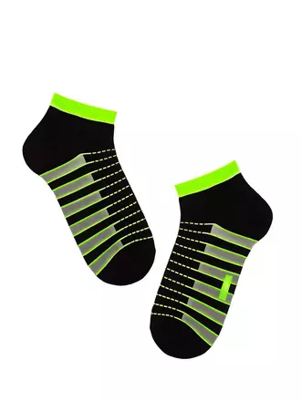 Спортивные укороченные мужские носки diwari active 067 черный-салатовый, , 44-45 (29), DIWARI, - 1