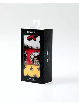 Мужские хлопковые носки diwari с рисунками (3 пары в коробке) 765, , 42-43 (27), DIWARI, - 1