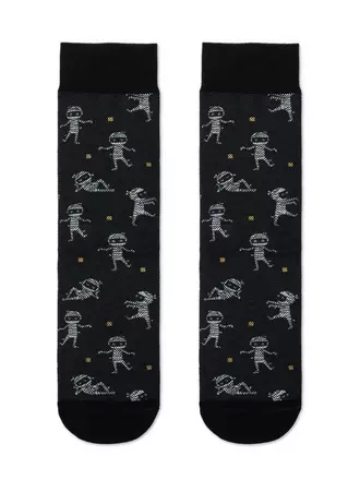 Носки мужские с печатными рисунками happy 149 черный, , 40-41 (25), DIWARI, - 1