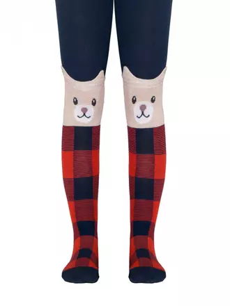 Колготки детские conte-kids tip-top (мордашки) 449 темно-синий-красный, , 62-74 (12), CONTE-KIDS, - 1