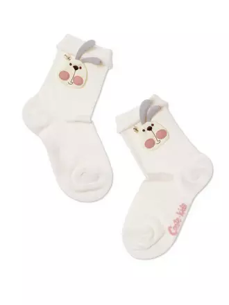 Детские носки tip-top из хлопка с декоративными игрушками 575 молочный, , 14, CONTE-KIDS, - 1