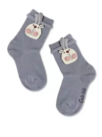 Детские носки tip-top из хлопка с декоративными игрушками 575 темно-серый, , 14, CONTE-KIDS, - 1