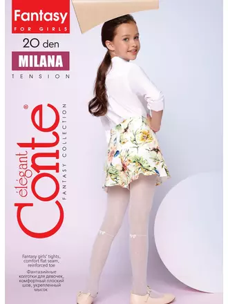 Колготки детские с имитацией гольфов в горошек milana milk, , 116-122, CONTE ELEGANT, - 1