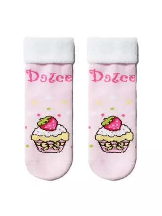 Махровые детские носки sof-tiki (с отворотом) 245 cветло-розовый, , 12, CONTE-KIDS, - 1
