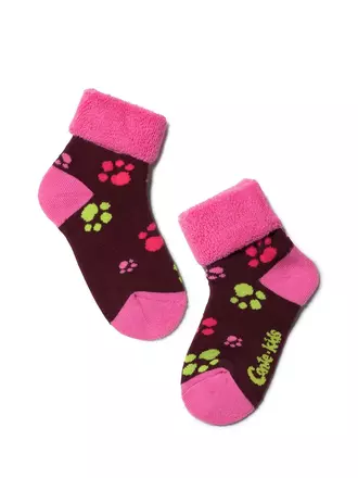 Махровые носки для малышей sof-tiki (с отворотом) 244 темно-бордовый, , 12, CONTE-KIDS, - 1