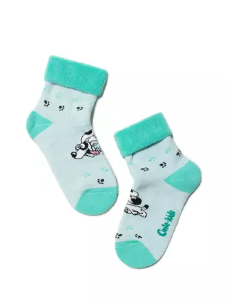 Махровые детские носки sof-tiki (с отворотом) 223 бледно-бирюзовый, , 18, CONTE-KIDS, - 1
