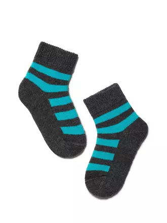 Махровые носки для малышей sof-tiki 210 темно-серый-бирюза, , 8, CONTE-KIDS, - 1