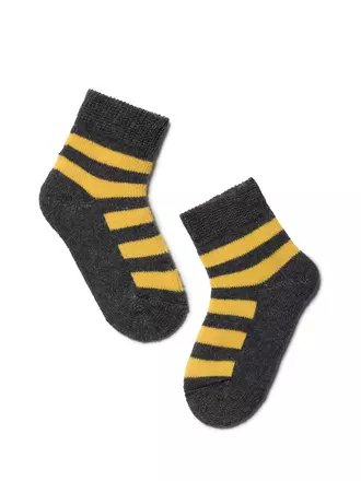 Махровые носки для малышей sof-tiki 210 темно-серый-желтый, , 8, CONTE-KIDS, - 1