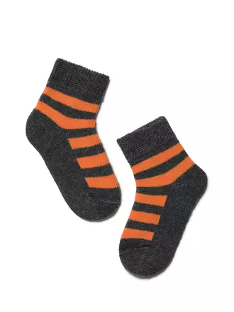 Махровые носки для малышей sof-tiki 210 темно-серый-оранжевый, , 8, CONTE-KIDS, - 1