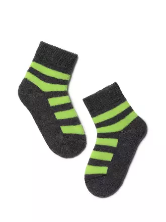 Махровые носки для малышей sof-tiki 210 темно-серый-салатовый, , 8, CONTE-KIDS, - 1