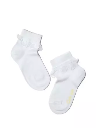 Носки детские однотонные tip-top (с кружевной лентой) 000 белый, , 8, CONTE-KIDS, - 1