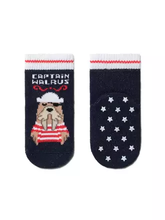 Носки детские антискользящие conte-kids tip-top 471 темно-синий, , 10, CONTE-KIDS, - 1