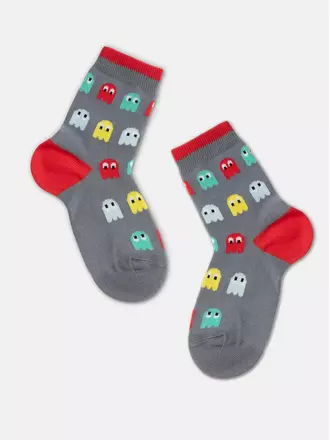Носки детские esli с рисунками "pac-man" 643 темно-серый, , 14, ESLI, - 1