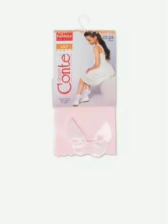 Носки для девочек с бантом lily light pink, , 20-22, CONTE ELEGANT, - 1