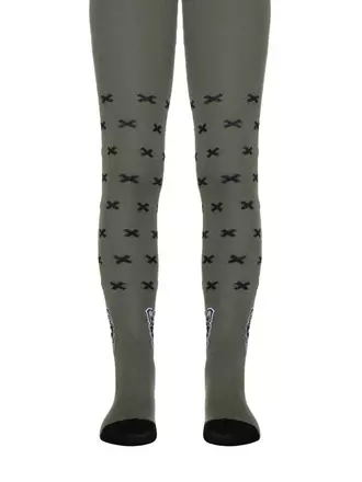 Хлопковые детские колготки tip-top с рисунком «bear» 558 хаки, , 128-134 (20), CONTE-KIDS, - 1