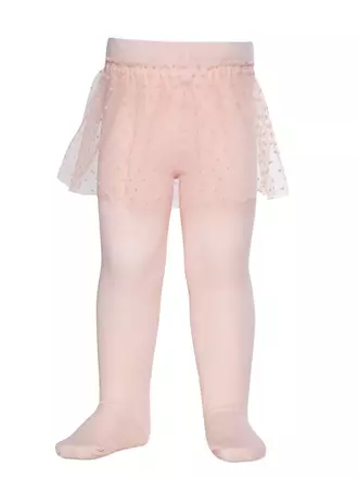 Хлопковые детские колготки tip-top с декоративной юбочкой из фатина 000 персик, , 62-74 (12), CONTE-KIDS, - 1