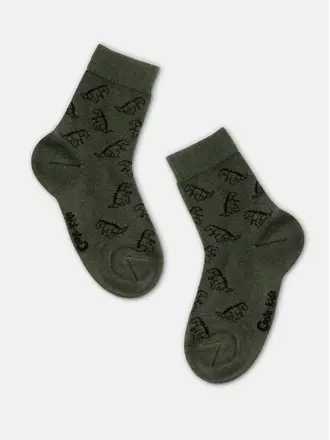 Хлопковые детские носки class lycra® 614 хаки, , 16, CONTE-KIDS, - 1