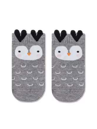Хлопковые детские носки tip-top (мордашки) 603 серый, , 12, CONTE-KIDS, - 1