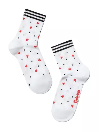 Хлопковые детские носки tip-top с рисунками 499 белый, , 20, CONTE-KIDS, - 1