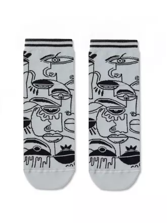 Хлопковые детские носки tip-top с рисунками 562 светло-серый, , 24, CONTE-KIDS, - 1