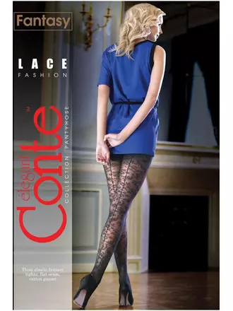 Колготки женские conte lace grafit, , 2, CONTE ELEGANT, - 1